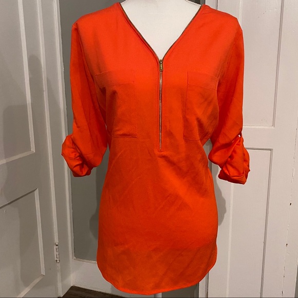 NWOT Peach Calvin Klein Blouse - Picture 1 of 8